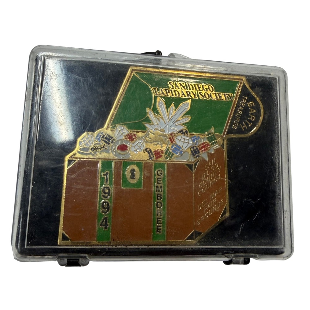 Vintage 1994 San Diego Lapidary Society Gemboree Earth Treasures Enamel Pin